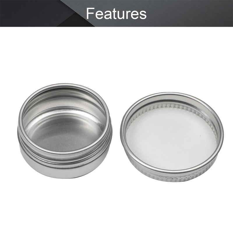 Othmro 6pcs 0.3oz Metal Round Tins Aluminum Tin Cans Containers with Screw Lid, 35*18mm(DxH) Silver tin cans for Salve, Spices, Lip Balm, Tea or Candies 10ml - Image 3